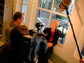 Foto interview Oog TV over Puddingfabriek